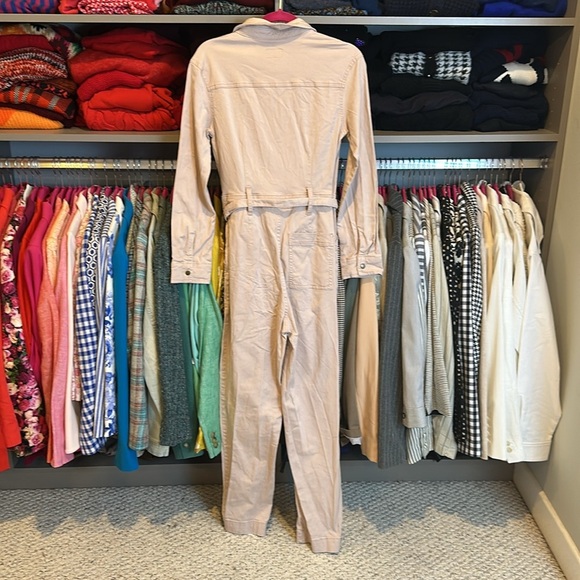 Universal Thread pale pink long sleeve zip front belted jumpsuit size 4 - Picture 3 of 3